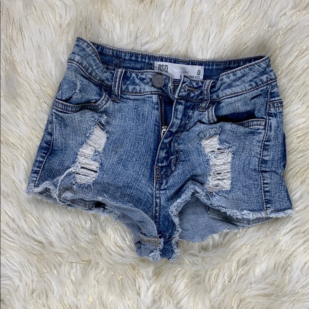 RSQ Jean Denim Shorts Maui High Rise Cheeky Size 0